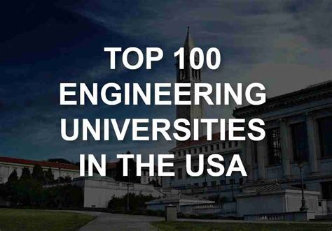 Top 100 Best Engineering Universities In The Usa Enggkatta