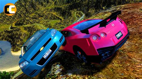 Gta Cliff Drops Crashes With Real Cars Mods Ep Odycrash Youtube