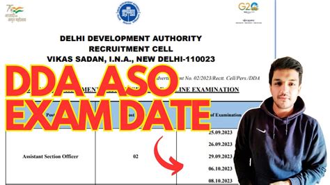 Dda Aso Exam Date Announced Youtube