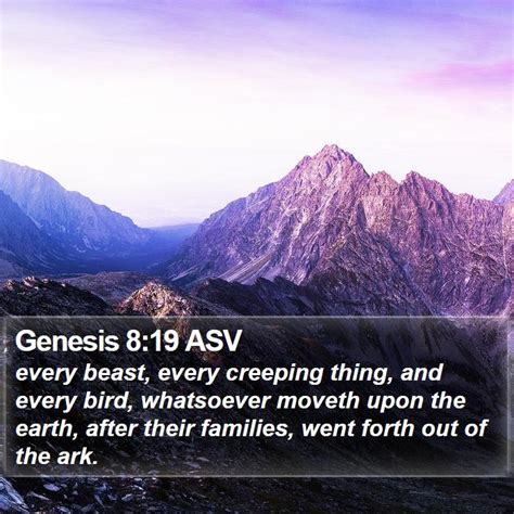 Genesis 819 Asv Every Beast Every Creeping Thing And Every