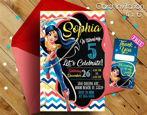 Wonder Woman Invitation Wonder Woman Birthday Party Superhero