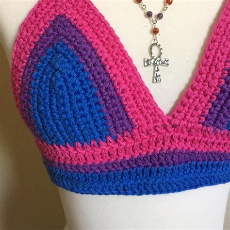 Crochet Bi Pride Bikini Top Ready To Depop