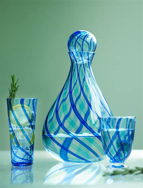 Mouth Blown Striped Wine Glass By Emsie Sharp Abask Us