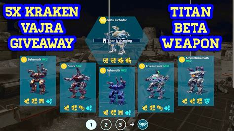 War Robots 5x Kraken Vajra Giveaway Gameplay WRwinKrakenV YouTube