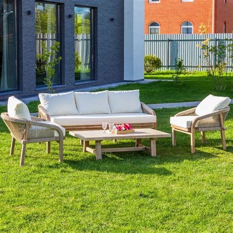 Набор садовой мебели для отдыха Royal family Michelle дерево бежевый 4 ...