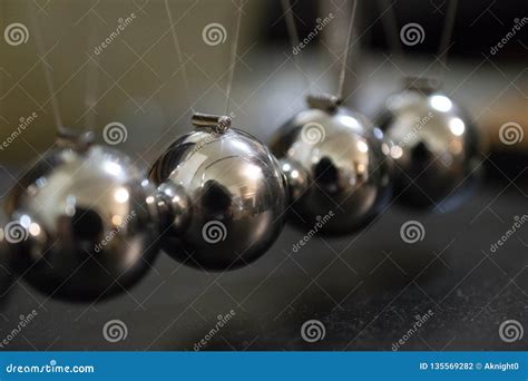 Newton`s Cradle Closeup. Physics Energy Stock Photo - Image of metal ...