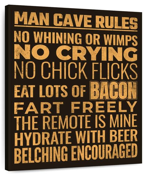 Funny Man Cave Rules Wall Art | Digital Art