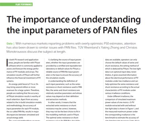 The Importance Of Understanding The Input Parameters Of PAN Files PV Tech