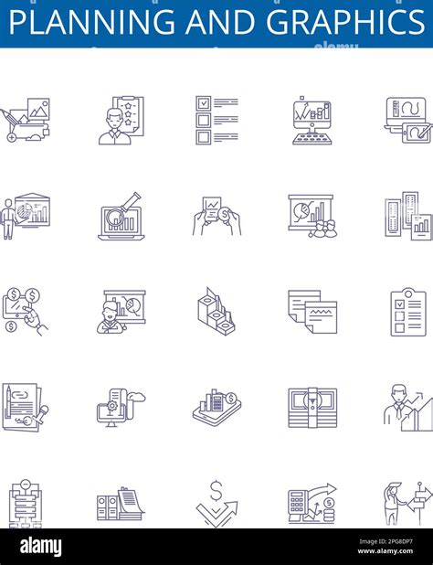 Planning And Graphics Line Icons Signs Set Design Collection Of