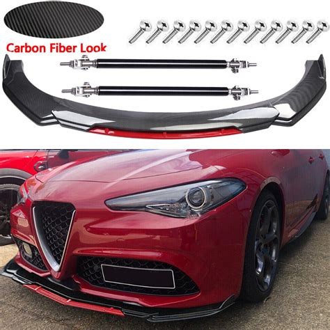 For Alfa Romeo Giulia Front Bumper Lip Spoiler Splitter Carbon Fiber