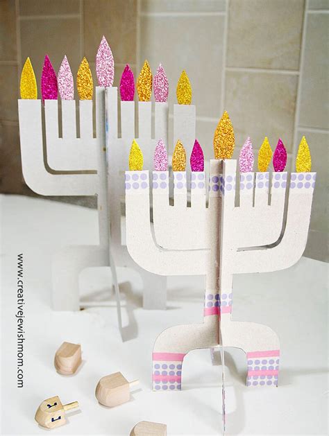 Hanukkah Menorah Craft Printable Templates To Make Three | Etsy