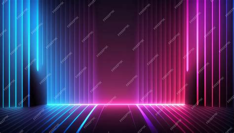 Premium Photo | Pink and blue neon lines background