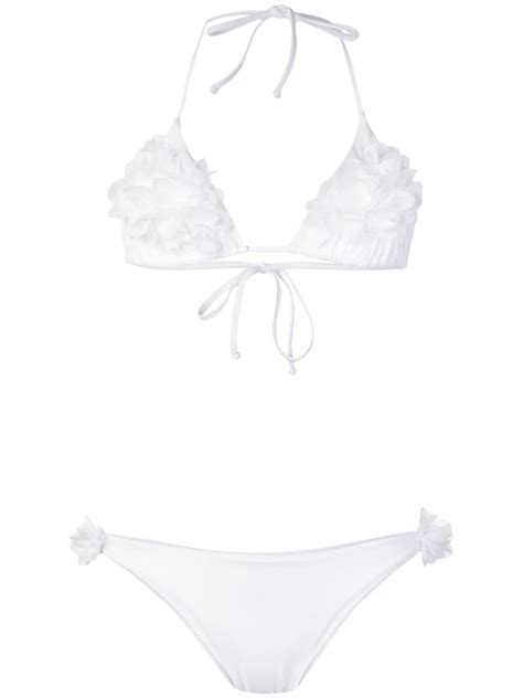 La Reveche Floral Appliqu Bikini Set Farfetch