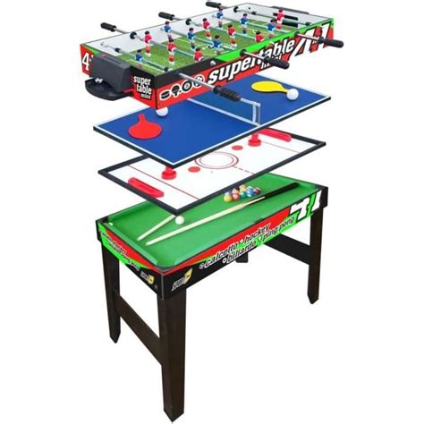 Table De Jeu 4 En 1 SPORT 1 Mini Baby Foot Billard Carambole