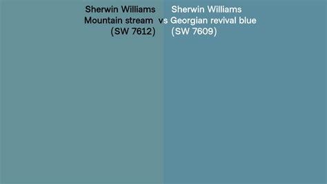 Sherwin Williams Mountain Stream Vs Georgian Revival Blue Side By Side