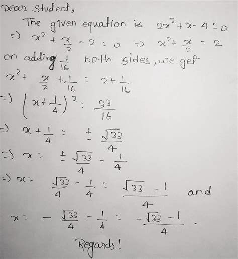 2x 2 X 4 0 By Splitting The Middle Term Maths Quadratic Equations