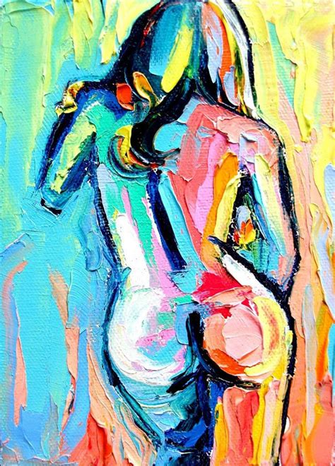 Femme 136 Large 18x24 Abstract Nude Print Reproduction By Aja