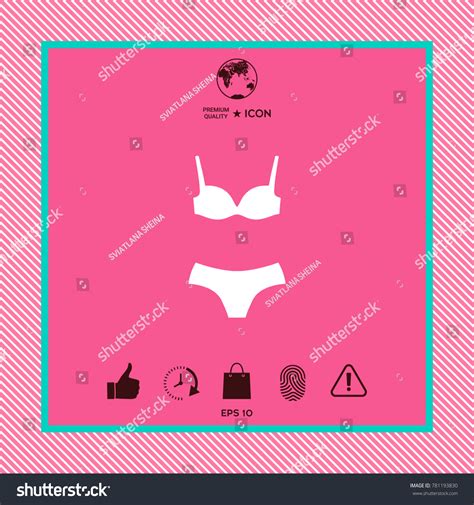 Set Lingerie Swimsuit Twopiece Bikini Silhouette Stock Vector Royalty Free