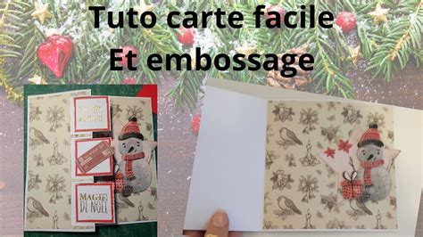 Tuto Carte De No L Facile Et Embossage Youtube