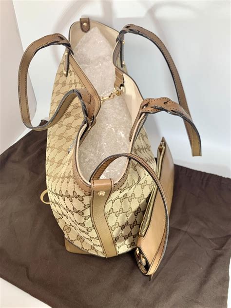 Gucci Monogram Large Original Tote Tan With Pouch Like Neverfull At