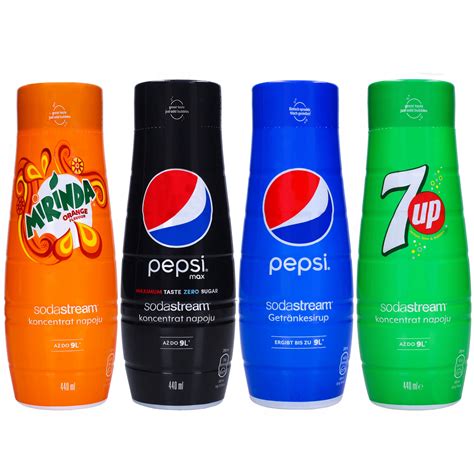 4x Syrop 7Up Pepsi Max Bez Cukru Mirinda Do Saturatora SodaStream 440ml