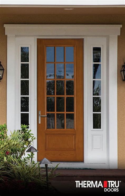 34 Lite Woodgrain Stained Fiberglass Door With Sdls By Therma Tru