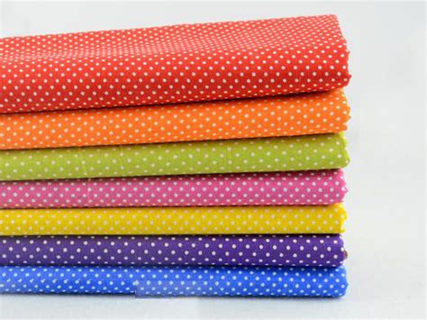 7 Pieces Colorful Cotton Fabric 20 X 20 Mini Polka Dots Quiltssupply