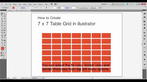 Illustrator For Beginners How To Create Tables Youtube