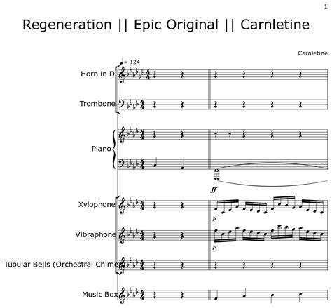 Regeneration Epic Original Carnletine Sheet Music For Horn In D