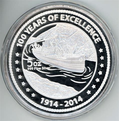 Panama Large Silver Medal 1914 2014 100th Anniversary Of The Panama Canal Pilots Association