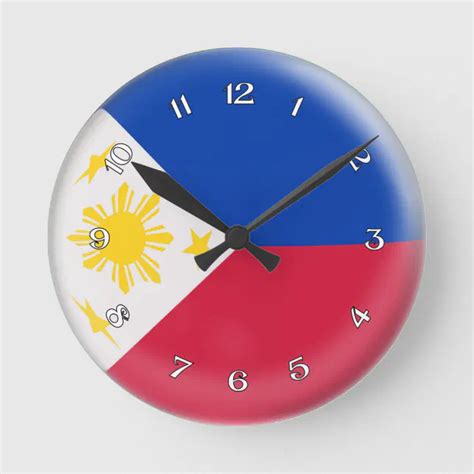 Clock Philippines Philippino flag Bubble Design | Zazzle