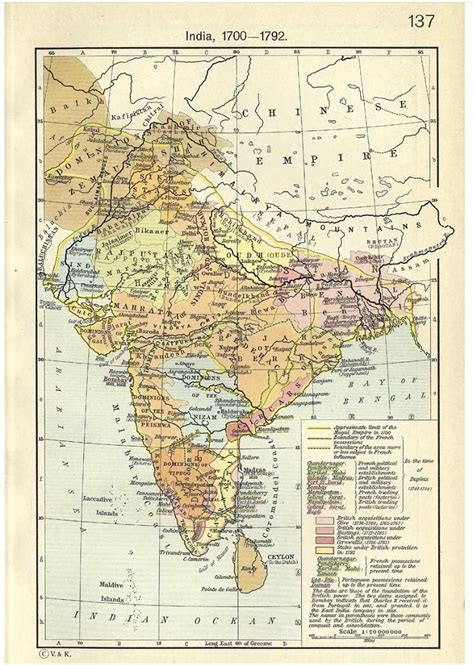 A detailed map showing the extent of the Sikh Misls from 1700-1792, and ...