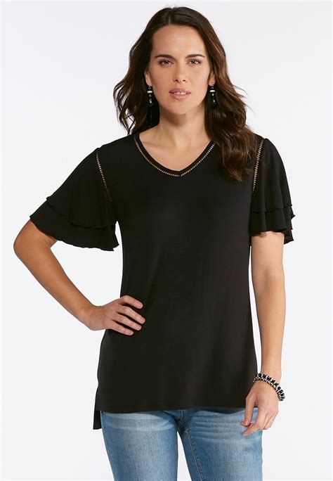 Solid Tiered Sleeve Top Tops Cato Fashions Fashion Clothes Cato Fashion