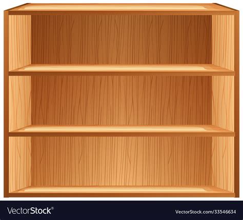 Three Blank Shelves In Cartoon Style Isolated Vector Image