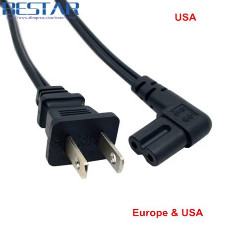 Europe & USA 2pin Male to 90 Degree Right Angled IEC 320 IEC320 C7 ...