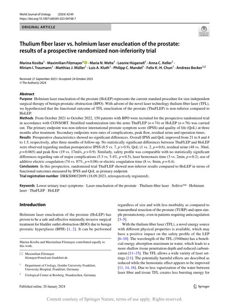 Pdf Thulium Fiber Laser Vs Holmium Laser Enucleation Of The Prostate