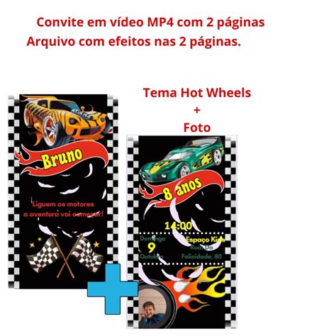 Convite Digital Tema Hot Wheels Foto Elo