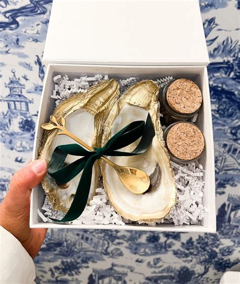 Decoupage Oyster Salt Pepper Gift Set Etsy In Oyster Shell