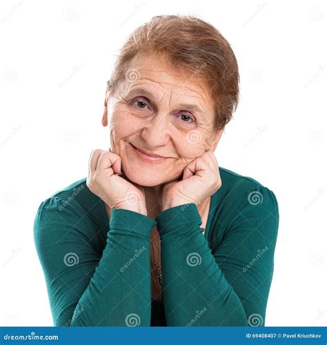 Portrait Of A Happy Old Woman Stock Image Image Of Hands Pensioner