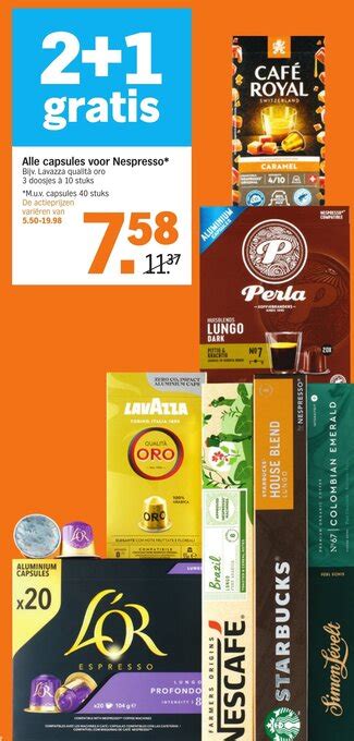 Alle Capsules Voor Nespresso Aanbieding Bij Albert Heijn