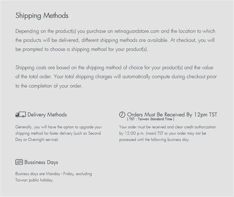 Shipping Methods