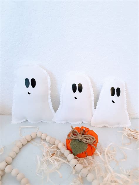 Mini Ghost Pillows Halloween Mini Ghosts Wood Stand Ghosts Etsy