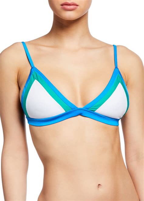 Milly Amalfi Colorblock Triangle Bikini Top Bergdorf Goodman