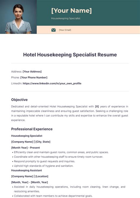 Housekeeping Resume Templates Edit Online And Download