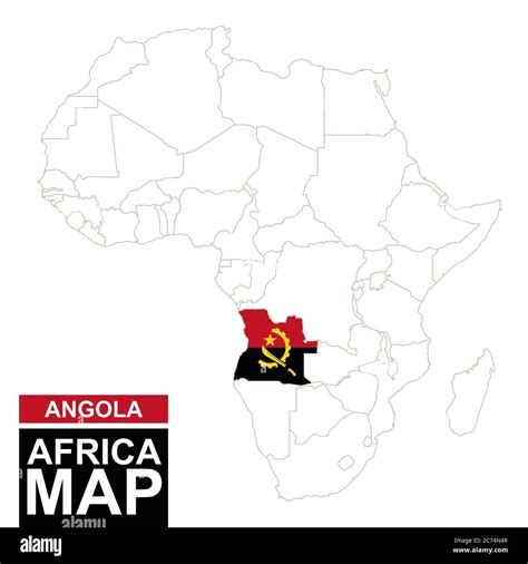 Carte Contour E De L Afrique Avec L Angola Mis En Vidence Carte De L