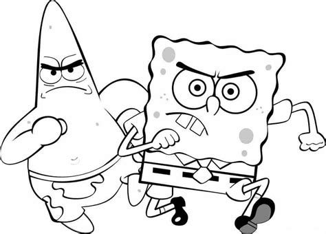 Patrick Star E Spongebob In Esecuzione Da Colorare Scarica Stampa O