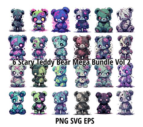 Scary Teddy Bears Mega Bundle Vol 2 24 Png Spooky Zombie Teddybear