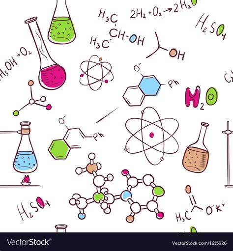 Hand Draw Chemistry Pattern Royalty Free Vector Image