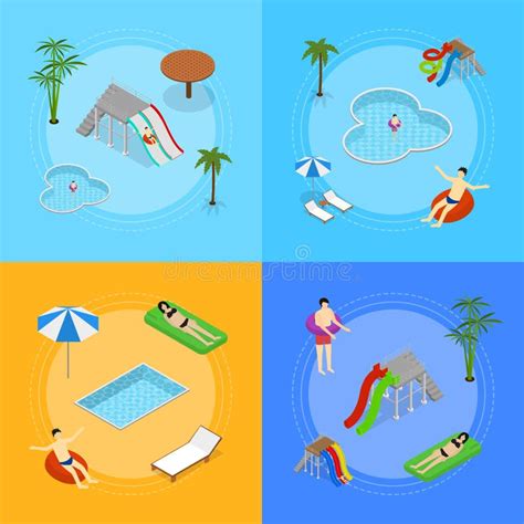 Isometric Aqua Park Stock Illustrations Isometric Aqua Park Stock