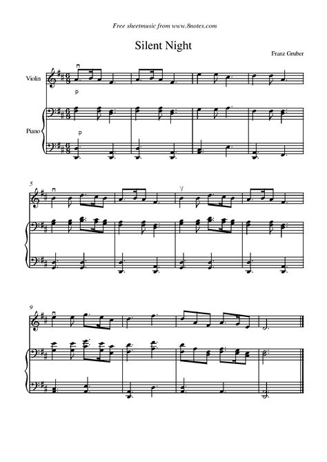 Christmas Violin Sheet Music Silent Night